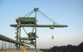 Iron ore ship unloader